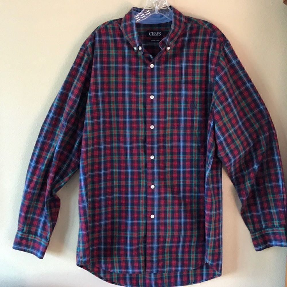 Chaps Mens Plaid Shirt 